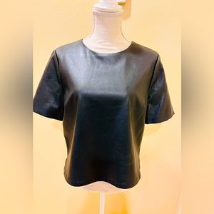 Black Faux Leather Top. Size MEDIUM.